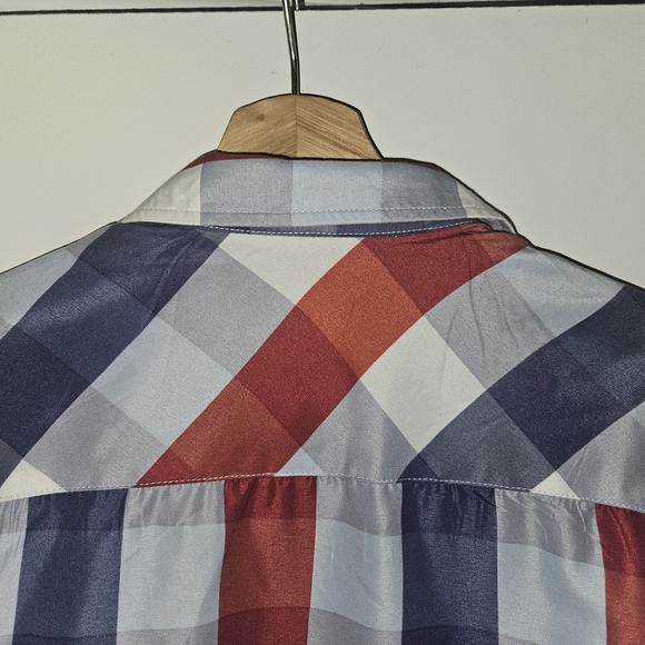 Big Boy (14-16) Flannel, Plaid Pattern Shirt - Red and Blue - Picture 4 of 9